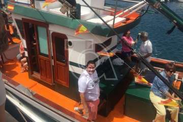 Procesión terrestre-marítimo de la Virgen del Carmen por la bahía de Melenara (Foto TA)